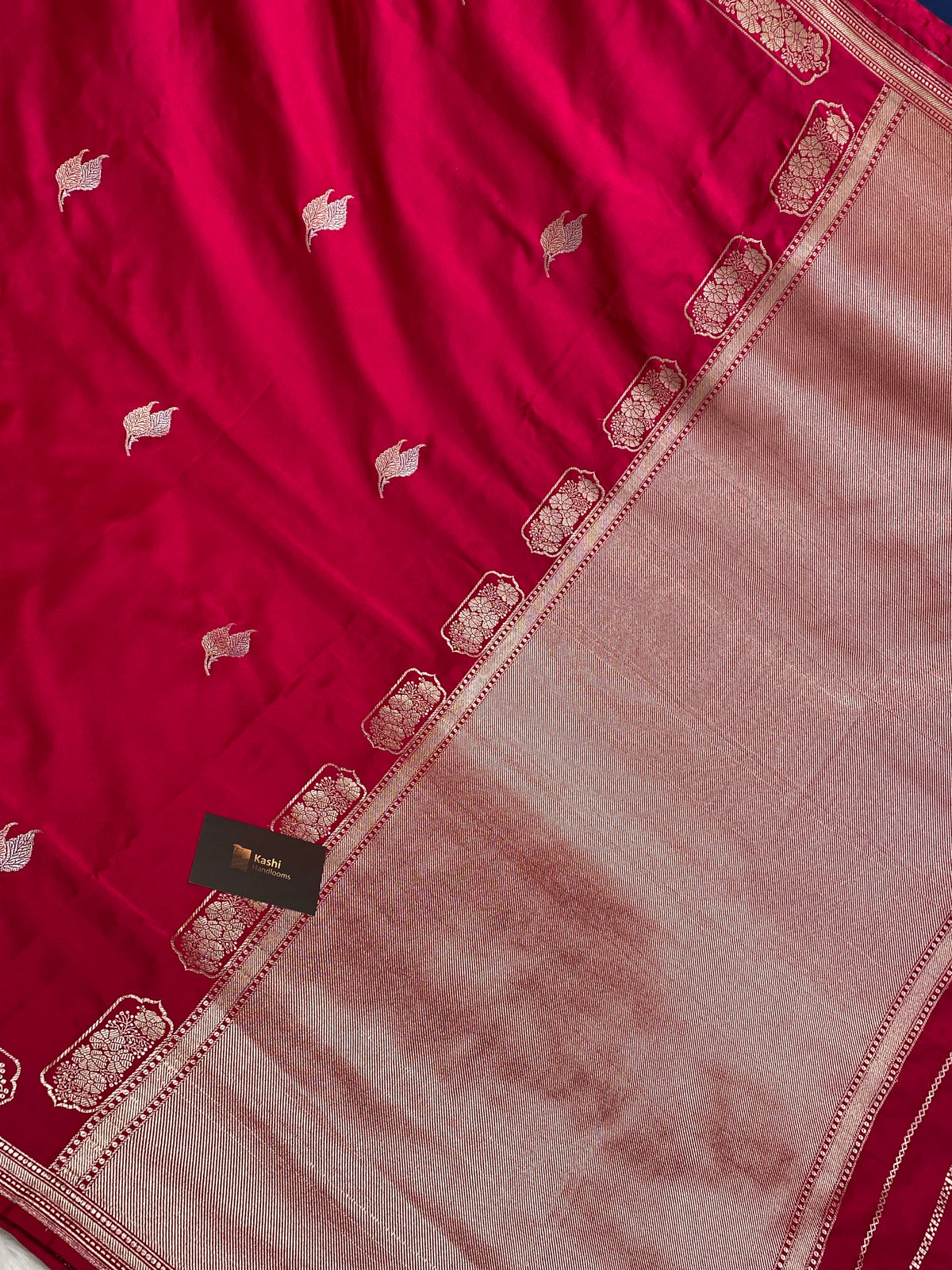 Rani pink mashru silk banarasi saree