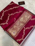 Rani semi Raw Mango silk Banarasi saree