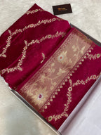 Rani semi Raw Mango silk Banarasi saree