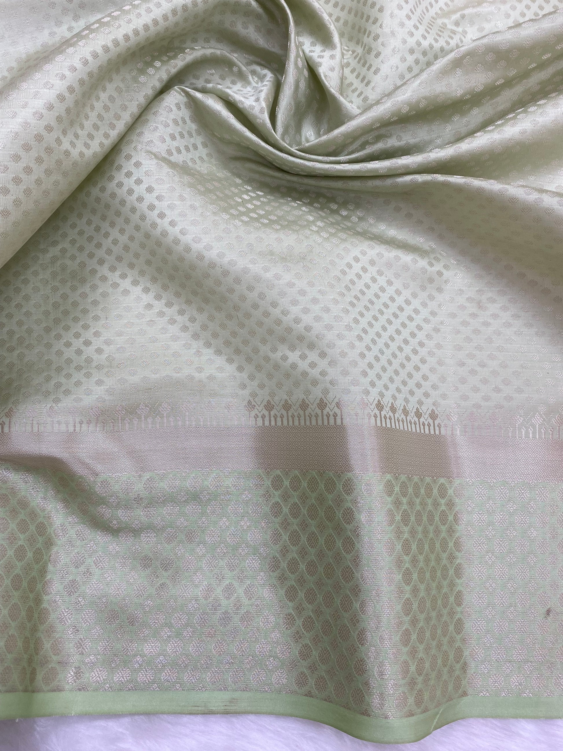 Cream Brocade Tissue Silk Banarasi Saree