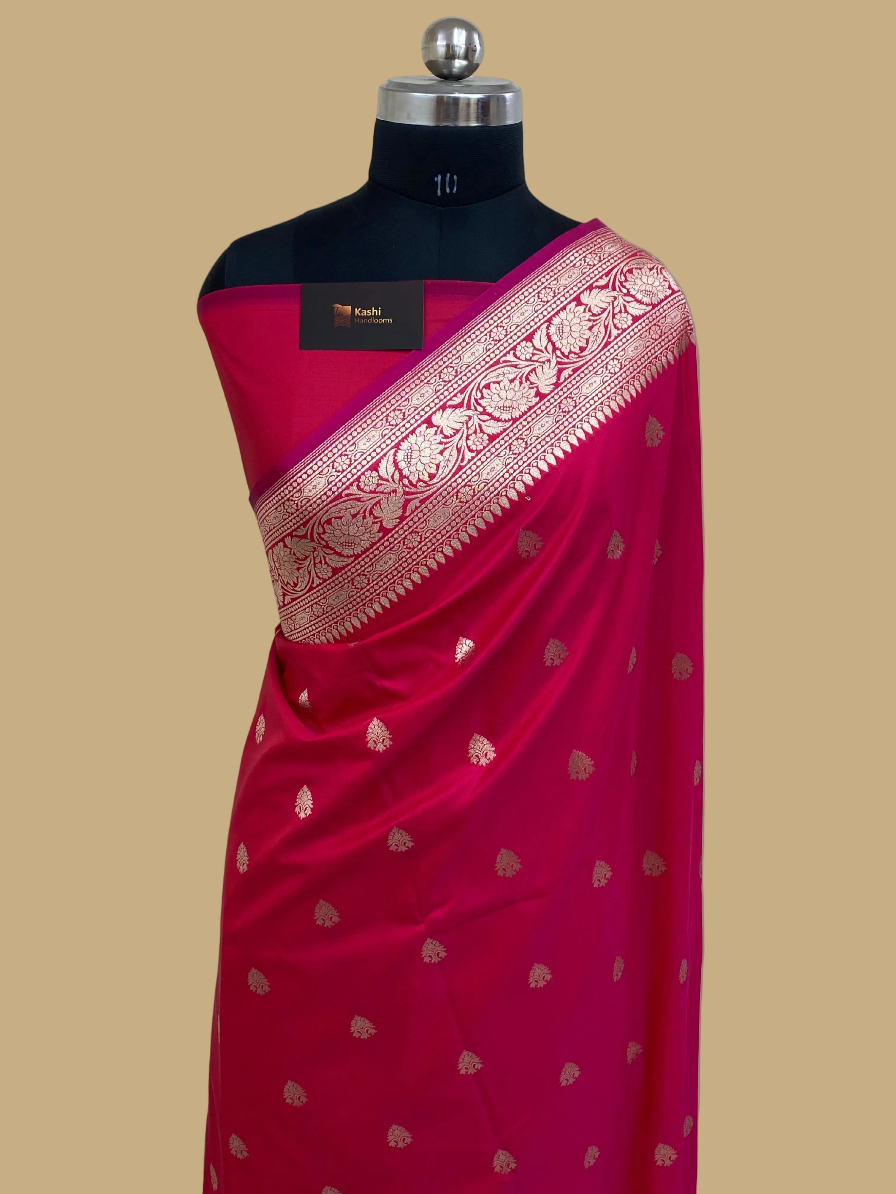 Rani semi katan mashru banarasi saree