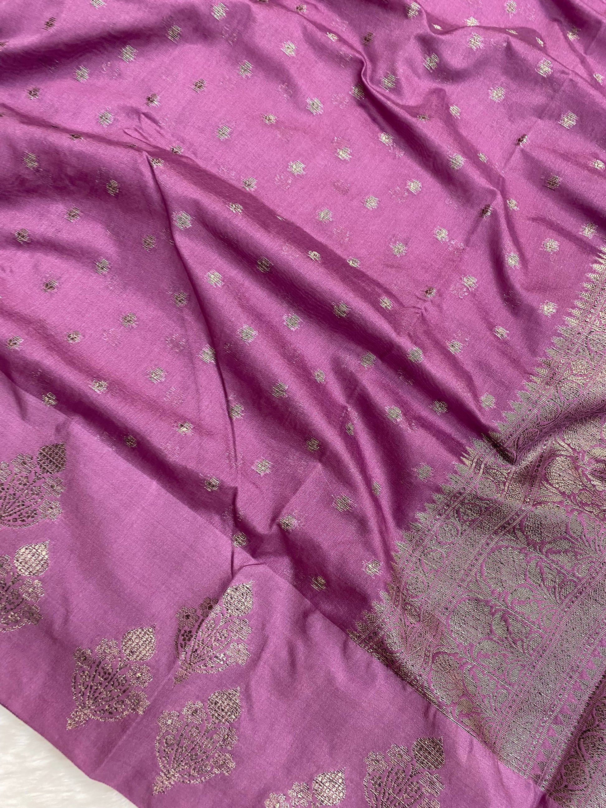 Dark Pink Semi Georgette Banarasi Saree