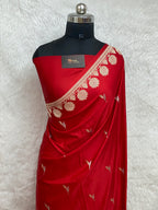 Karwa Chauth Special – Red Mashru Silk Banarasi Saree ❤️