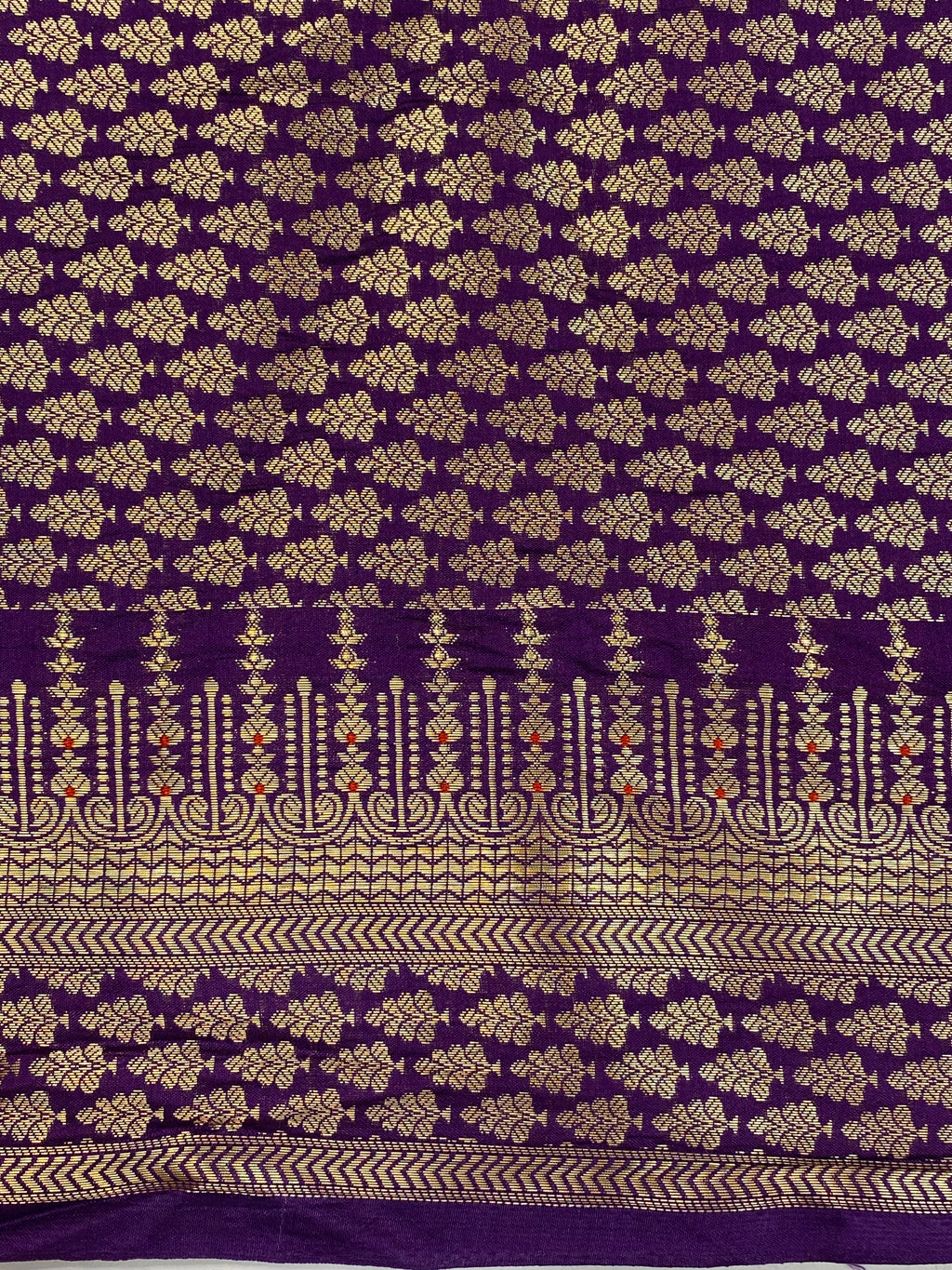 Teal Blue Raw Mango Border Buta with Golden Zari Banarasi Saree