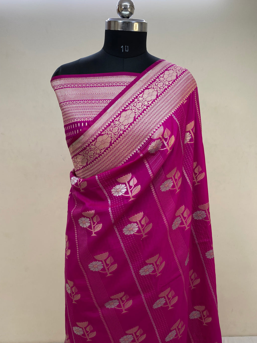 Semi Katan Alfi Buta Banarasi Saree