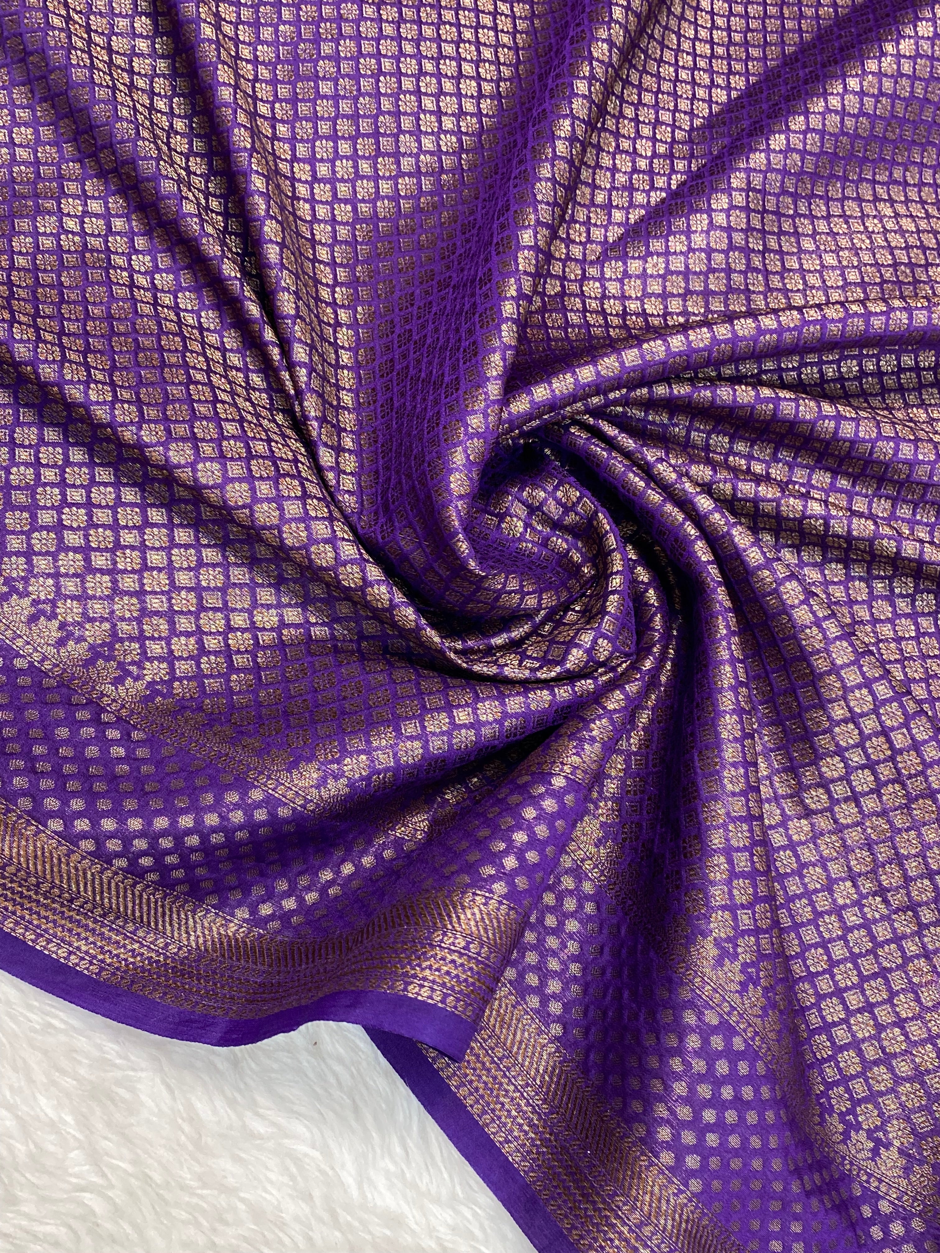 Purple semi Georgette anarasi saree