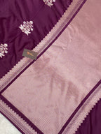 Wine mashru silk banarasi saree with buta