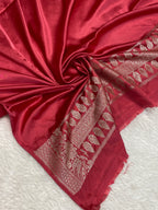 Light peach mashru silk banarasi saree