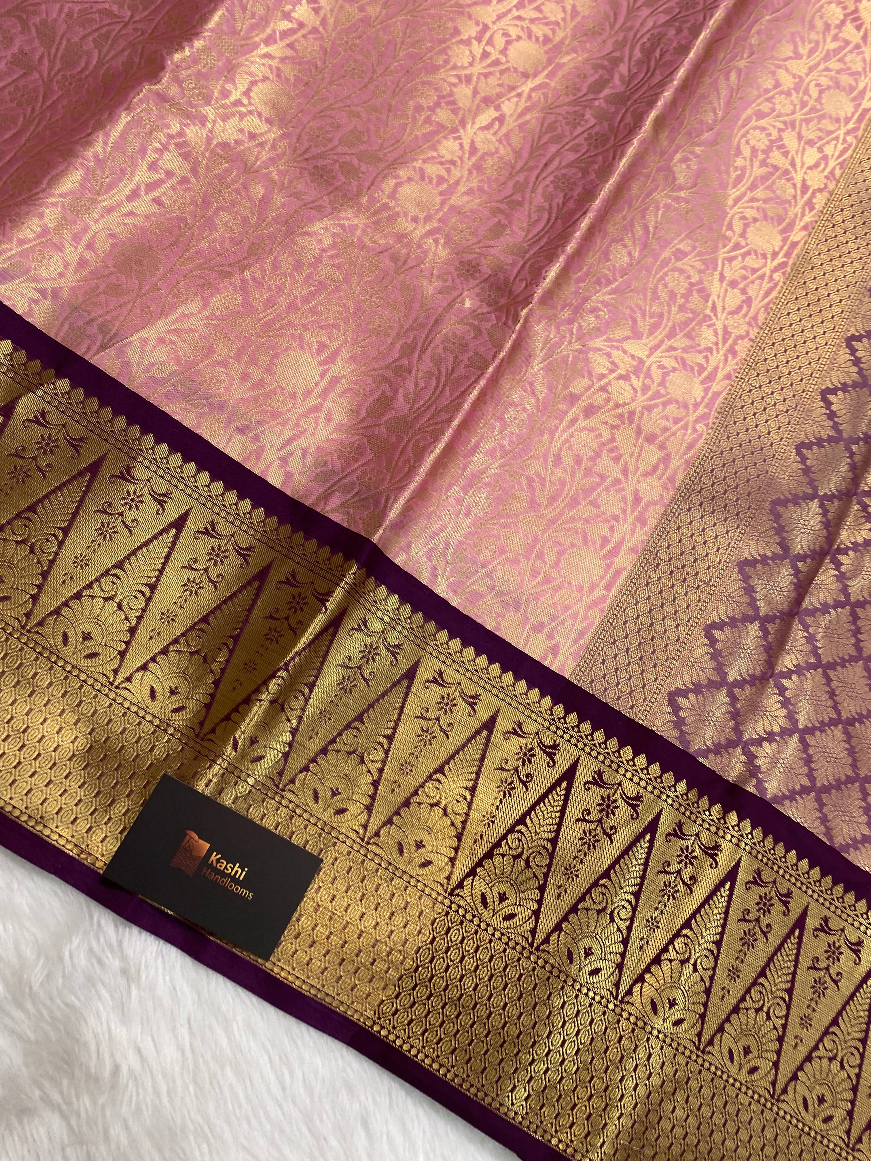 Pink kubera pattu Banarasi saree