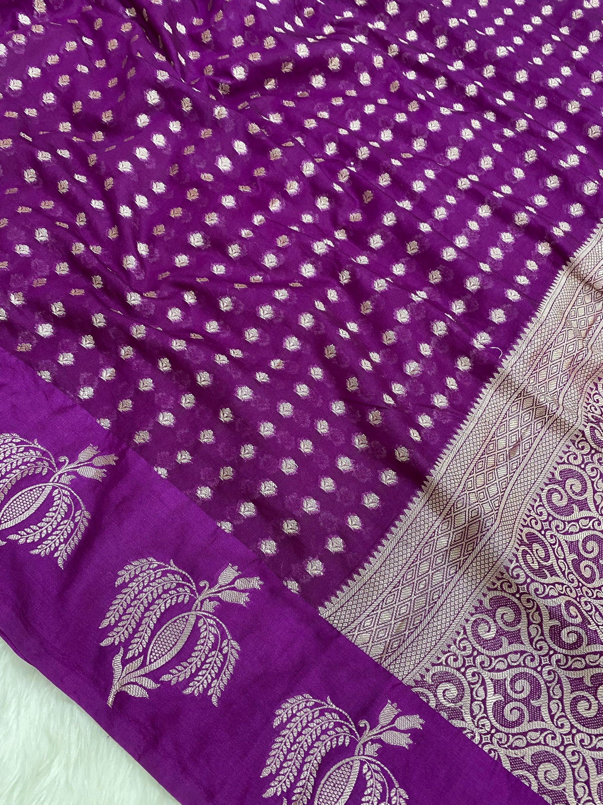 Magenta Semi Georgette Banarasi Saree