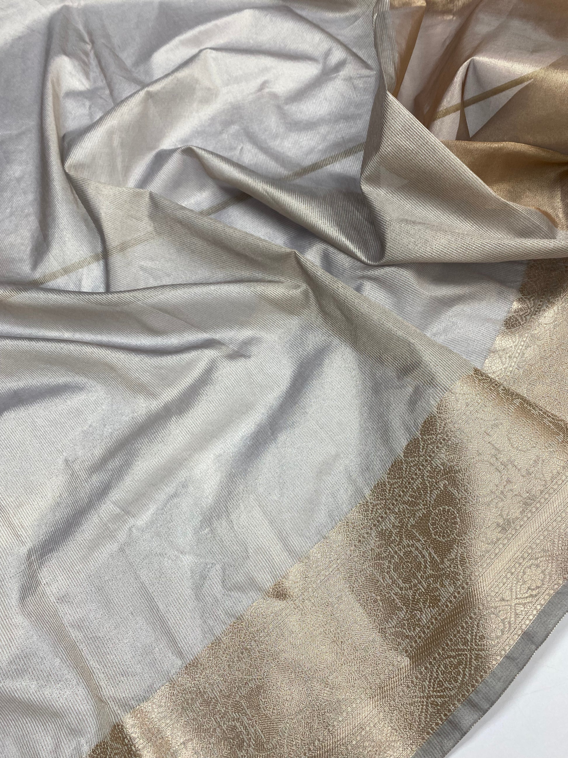 Grey Tissue Silk Banarasi Saree