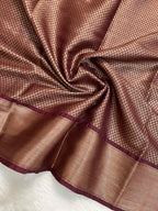 Wine gorgette silk banarasi saree