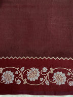 Wine semi Raw Mango Banarasi Saree