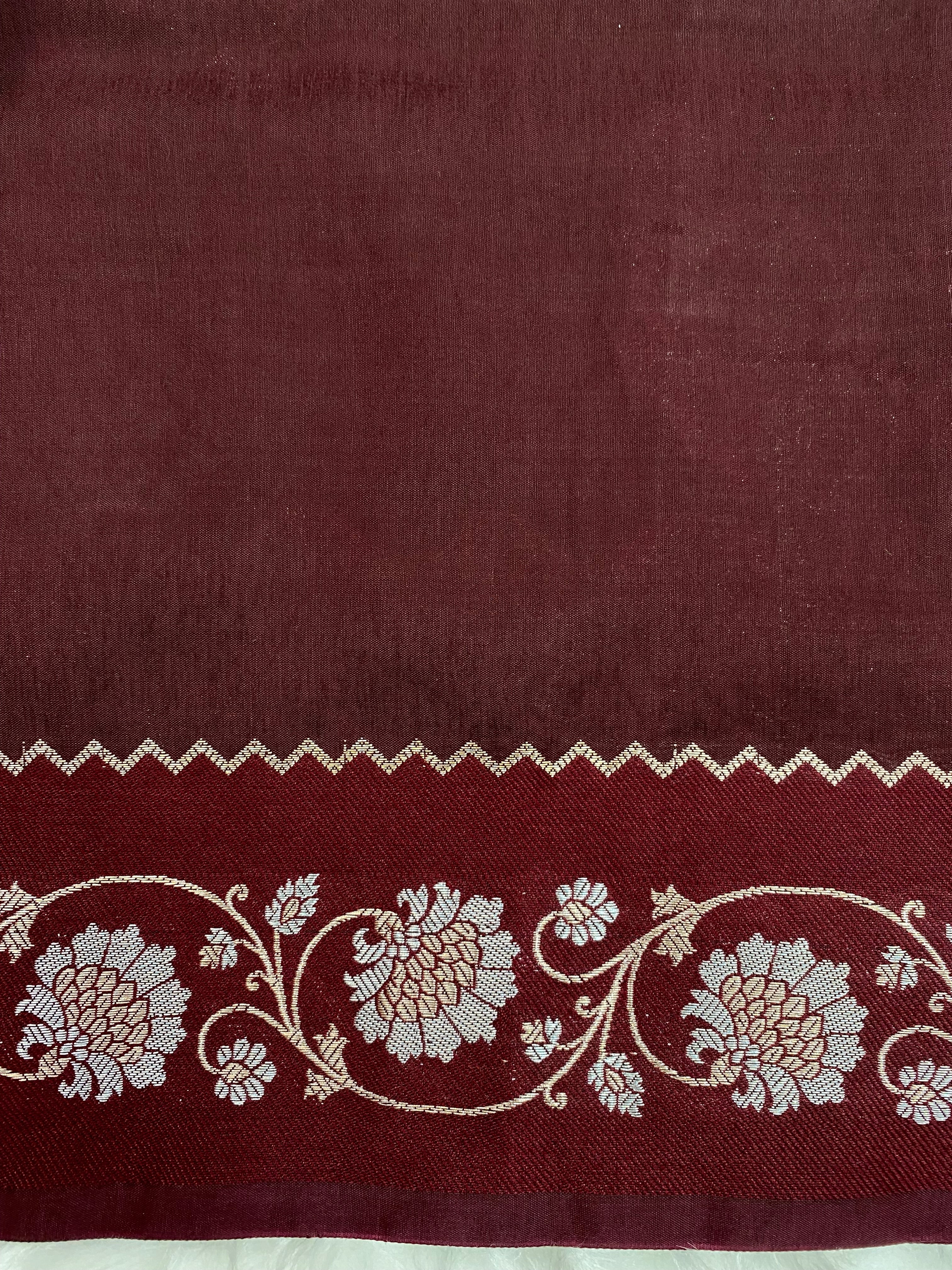 Wine Raw Mango Banarasi Saree