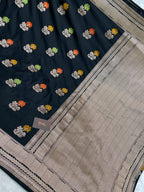 Black colour mashru silk banarasi saree