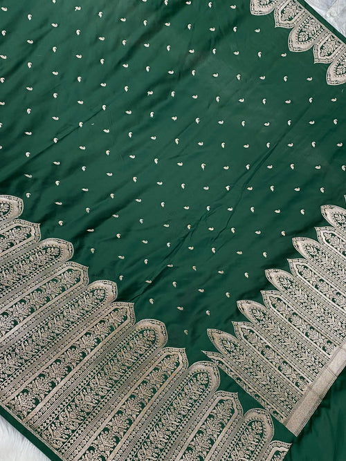Green Color Mashru Silk Banarasi Saree