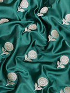 Bottle green mashru silk banarasi saree