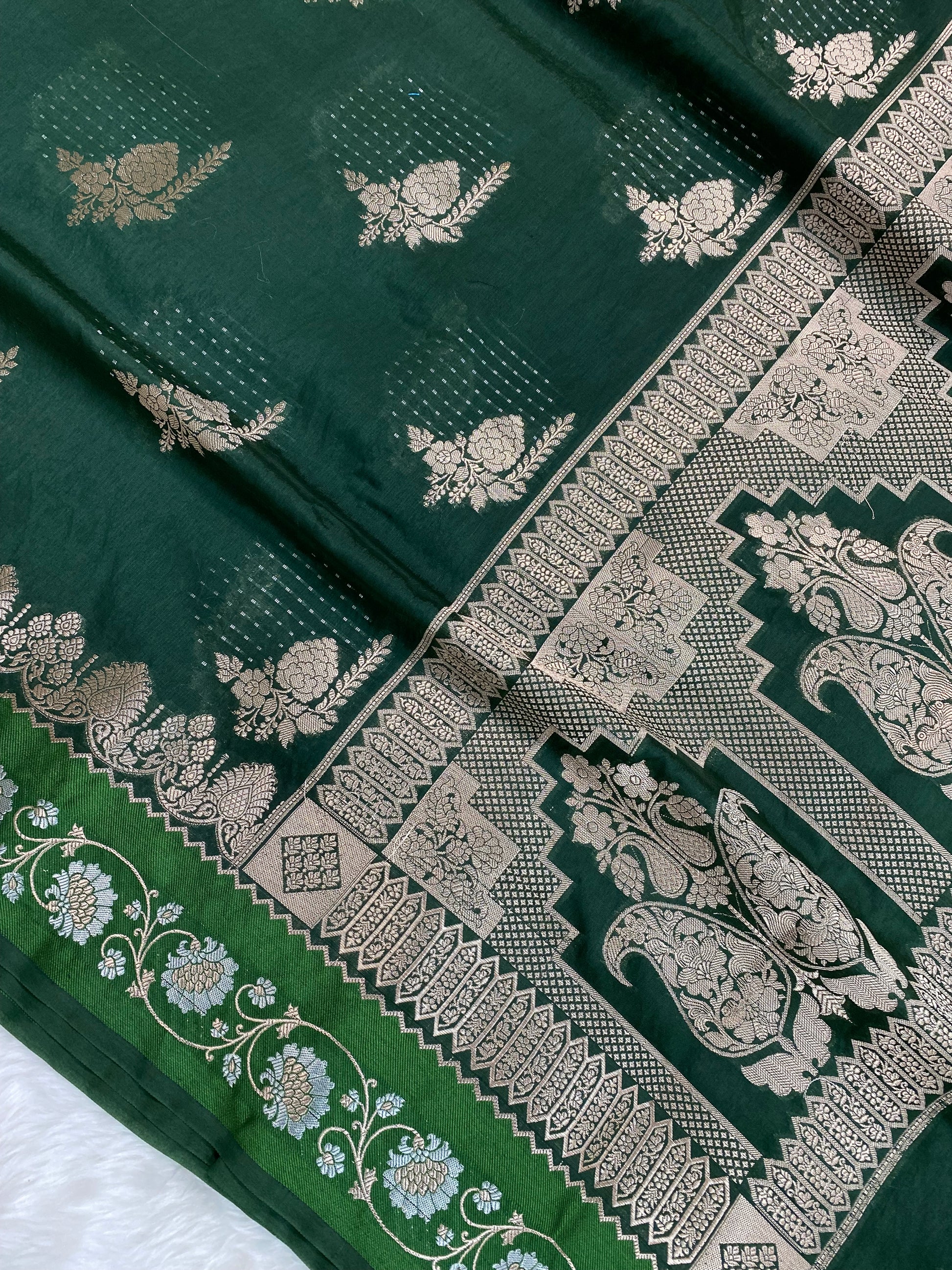 Green Viscose Banarasi Saree