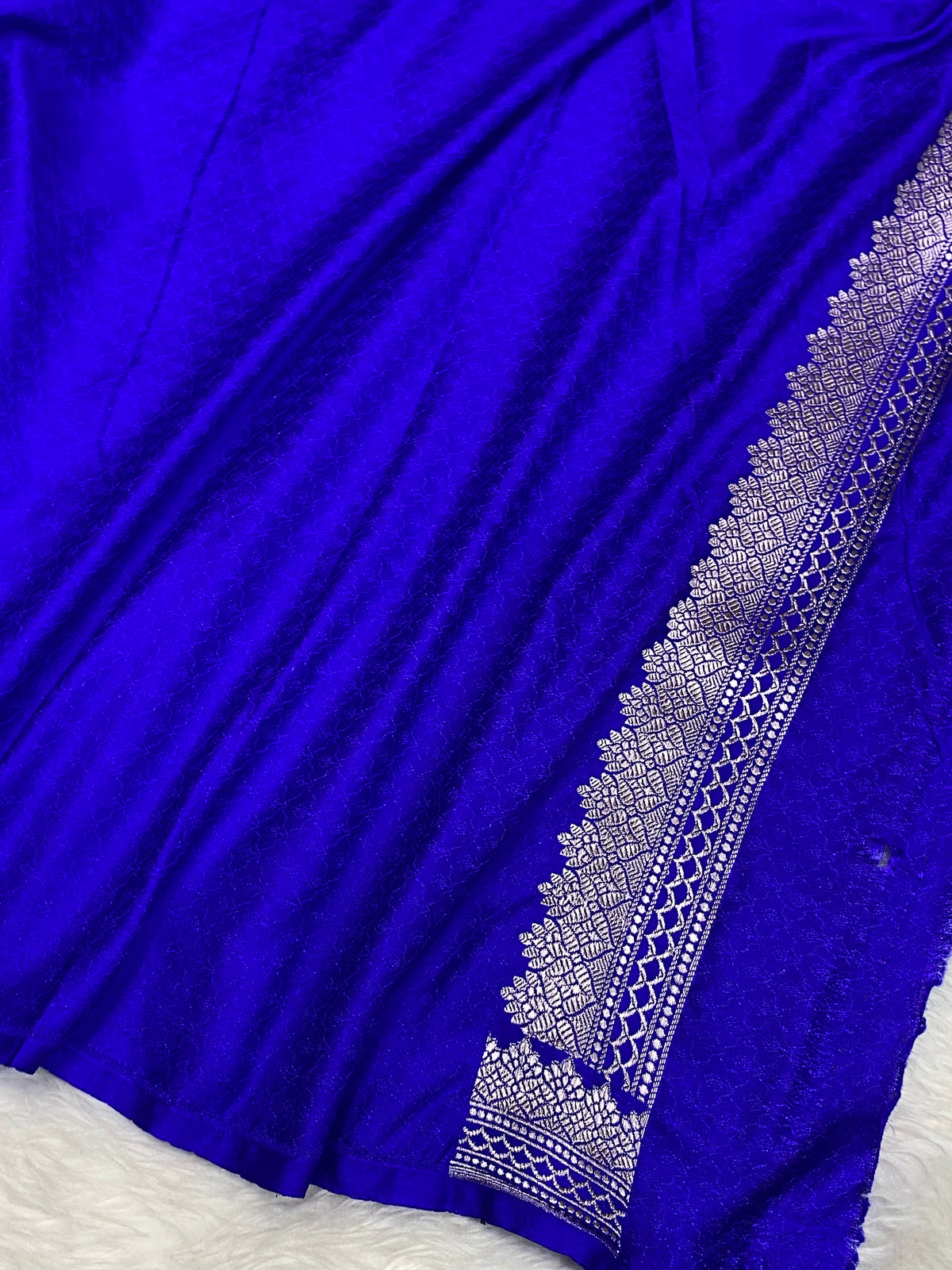 Royal blue mashru silk (A)+grade  Banarasi saree