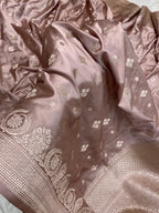 Light peach Mashru silk banarasi saree