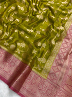 Dhani crepe Silk Banarasi Saree