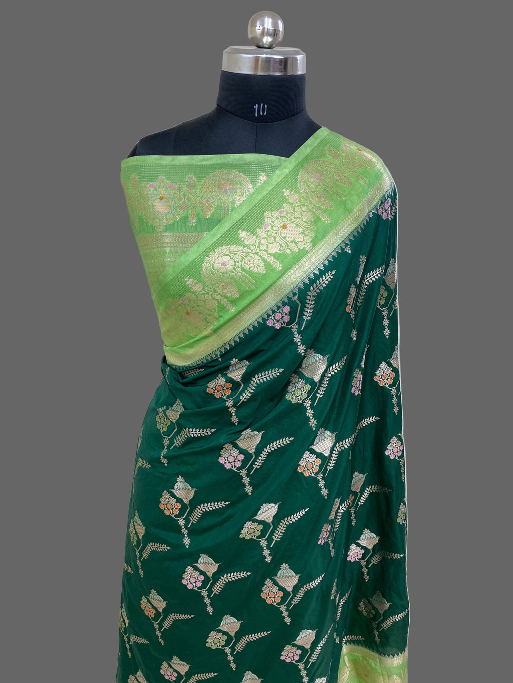 Green Katan Silk Banarasi Saree