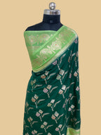 Green monga Silk minakari Banarasi Saree