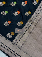 Black colour mashru silk banarasi saree