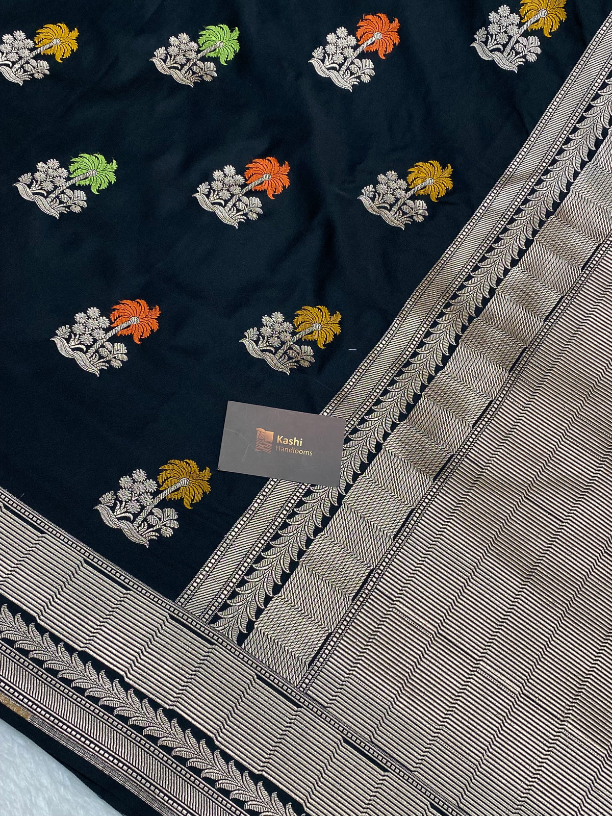 Black colour mashru silk banarasi saree