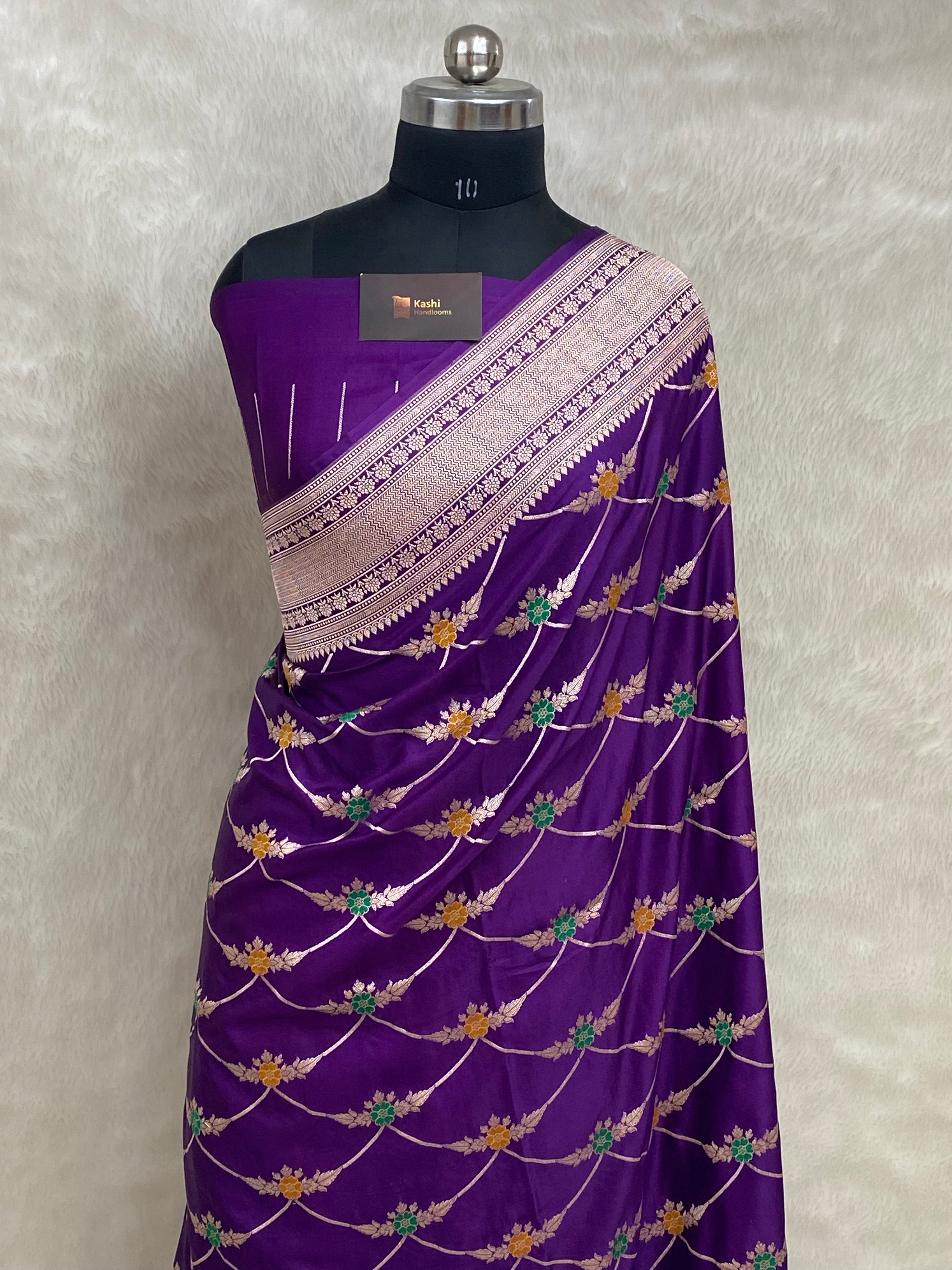 Purple Color Mashru Silk Banarasi Saree