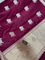 Wine mashru silk banarasi saree