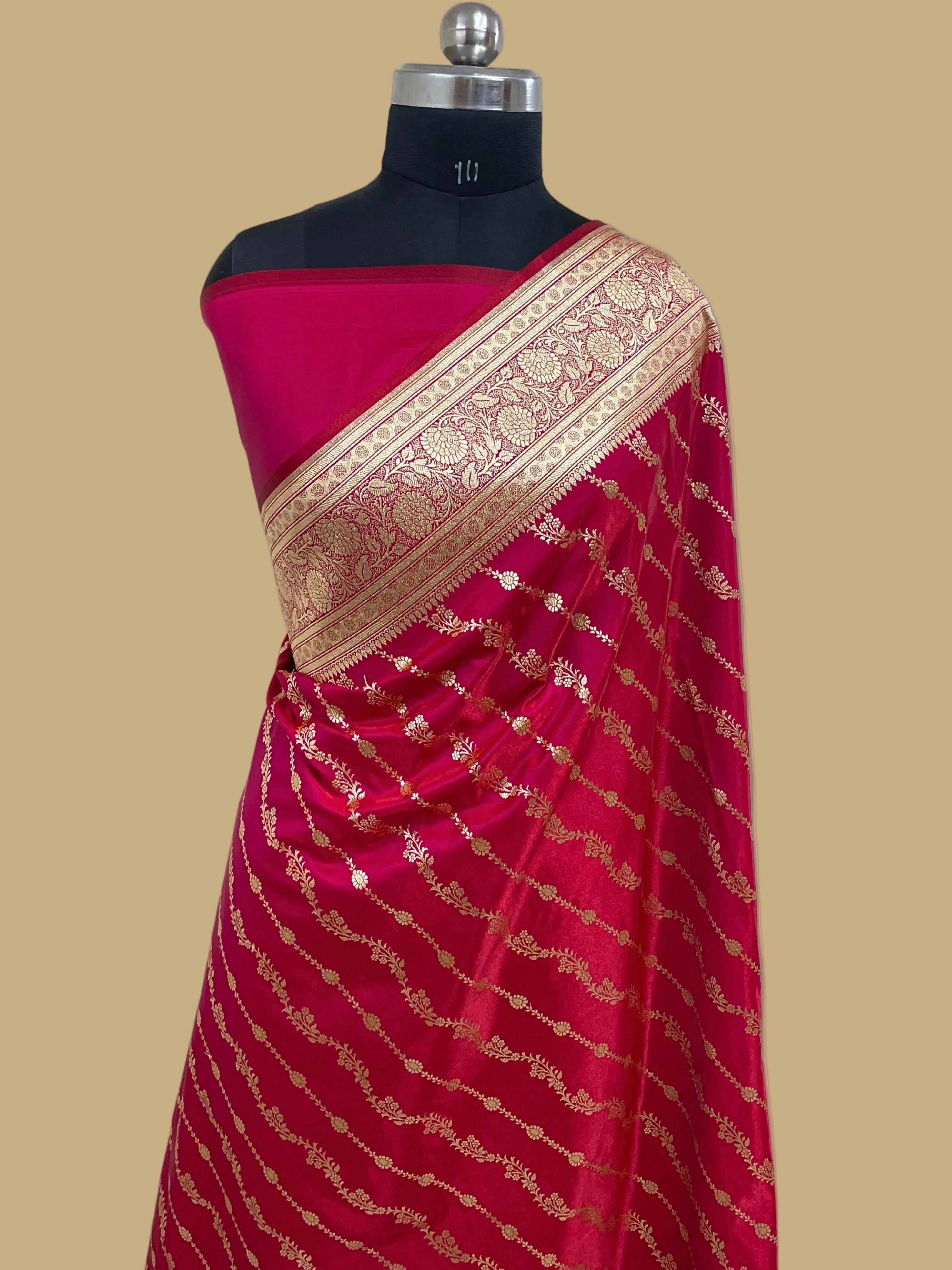 Rani Pink Mashru Silk Banarasi saree