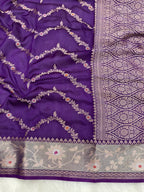 Purple semi Raw mango Banarasi Saree