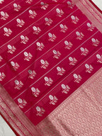 Elegant Green Banarasi Saree with Floral Zari Work