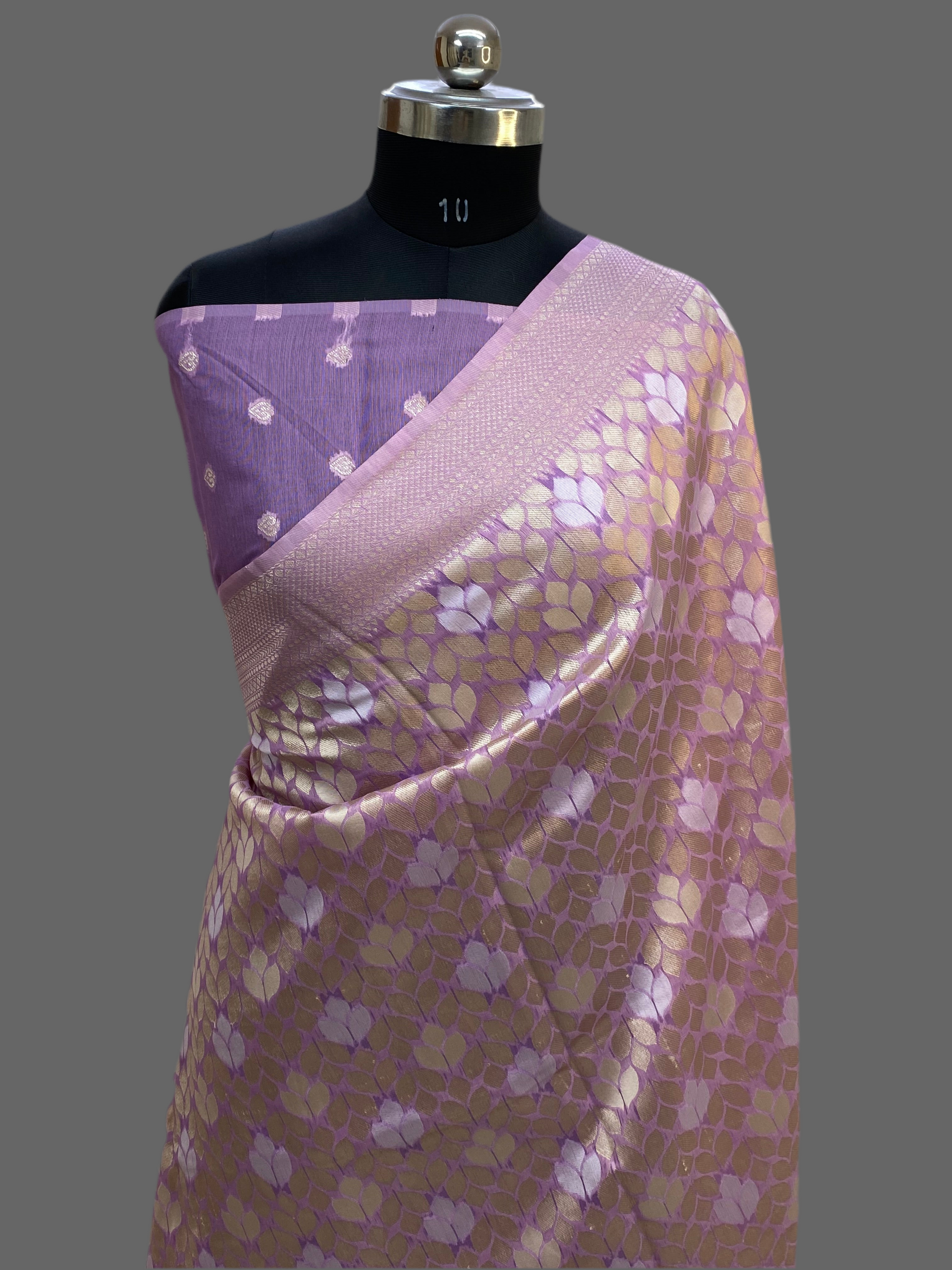 Linen Cotton Lovendor Banarasi Saree