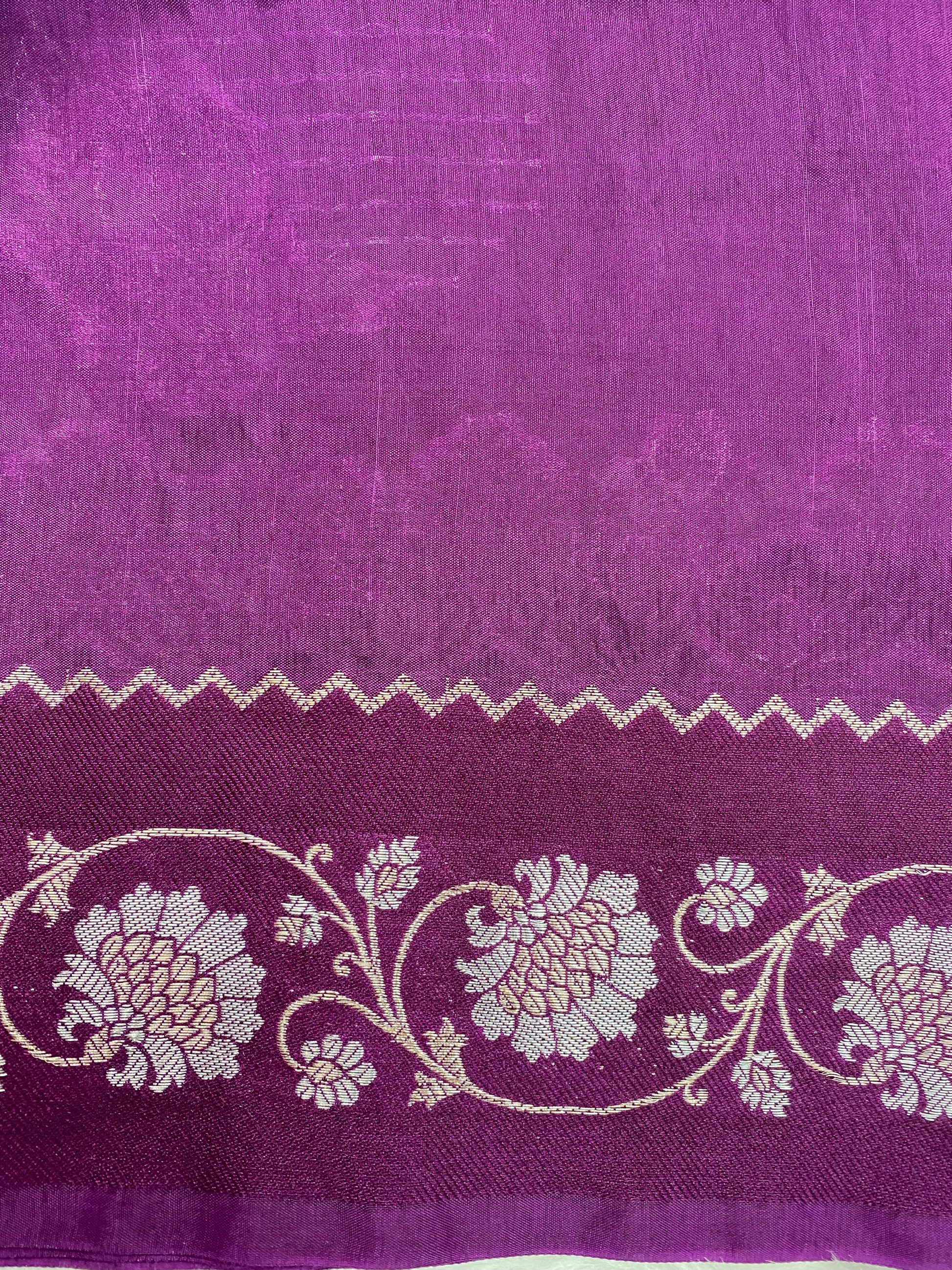 Magenta Viscose Banarasi Saree