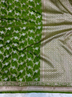Green mashru Silk minakari Banarasi saree