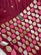 Wine Mashru Silk Banarasi Saree
