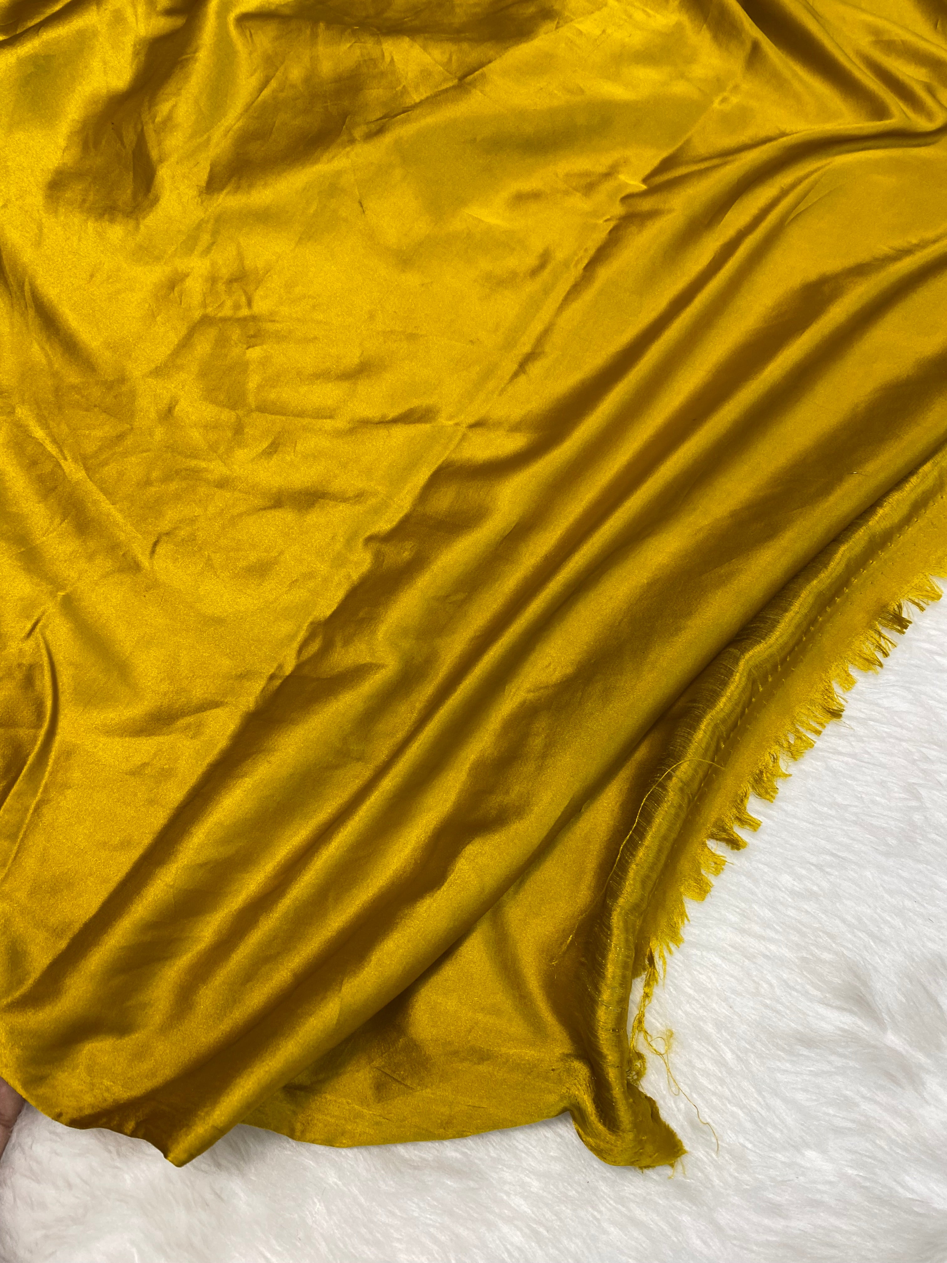 Mustard yellow premium mashru silk banarasi saree