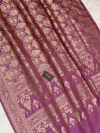 Onion pink kinkhab Mashru Silk Banarasi Saree