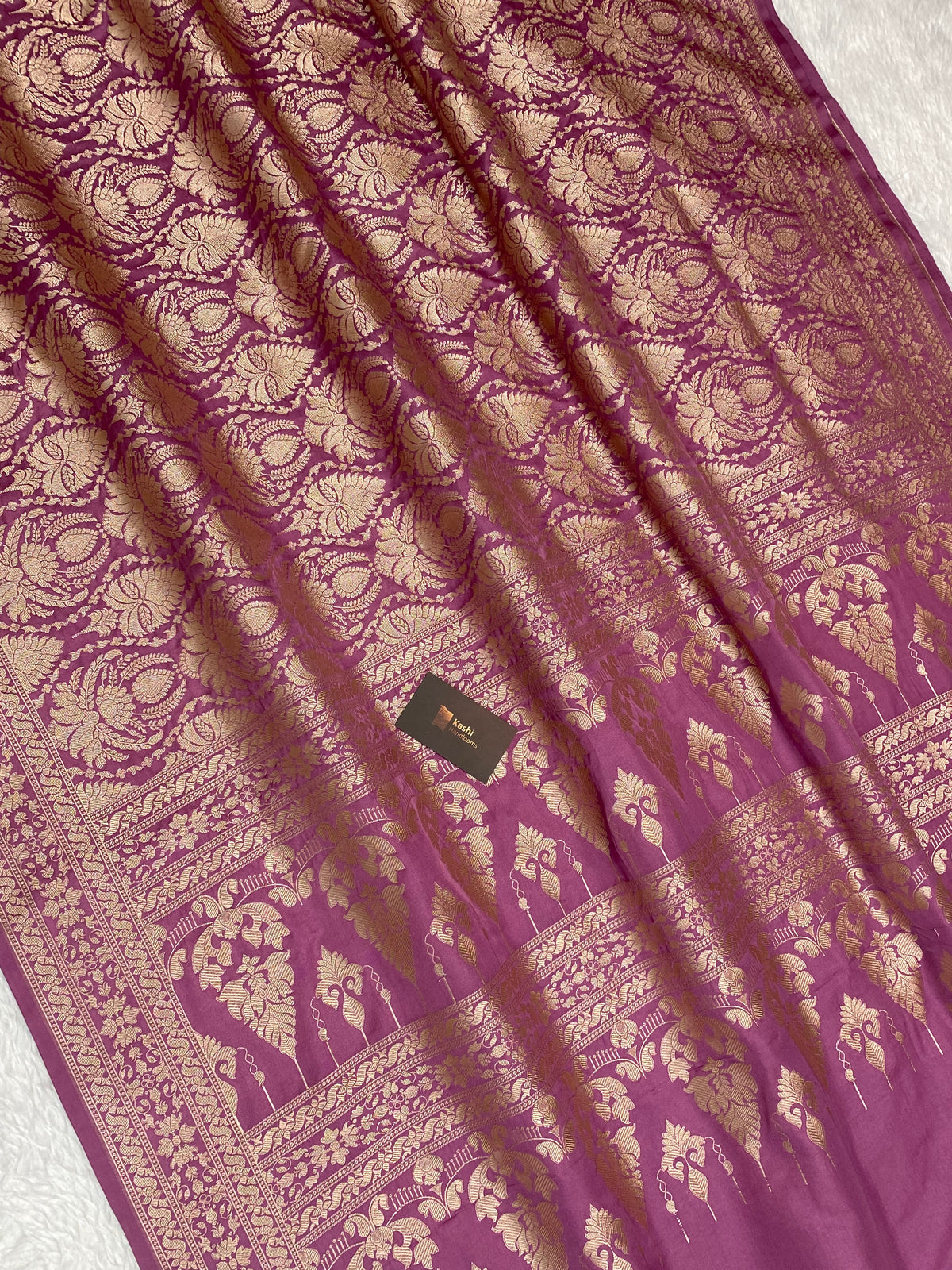 Onion pink kinkhab Mashru Silk Banarasi Saree