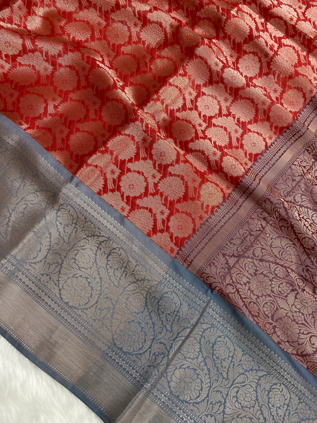 Red Tissue Silk Banarasi Saree