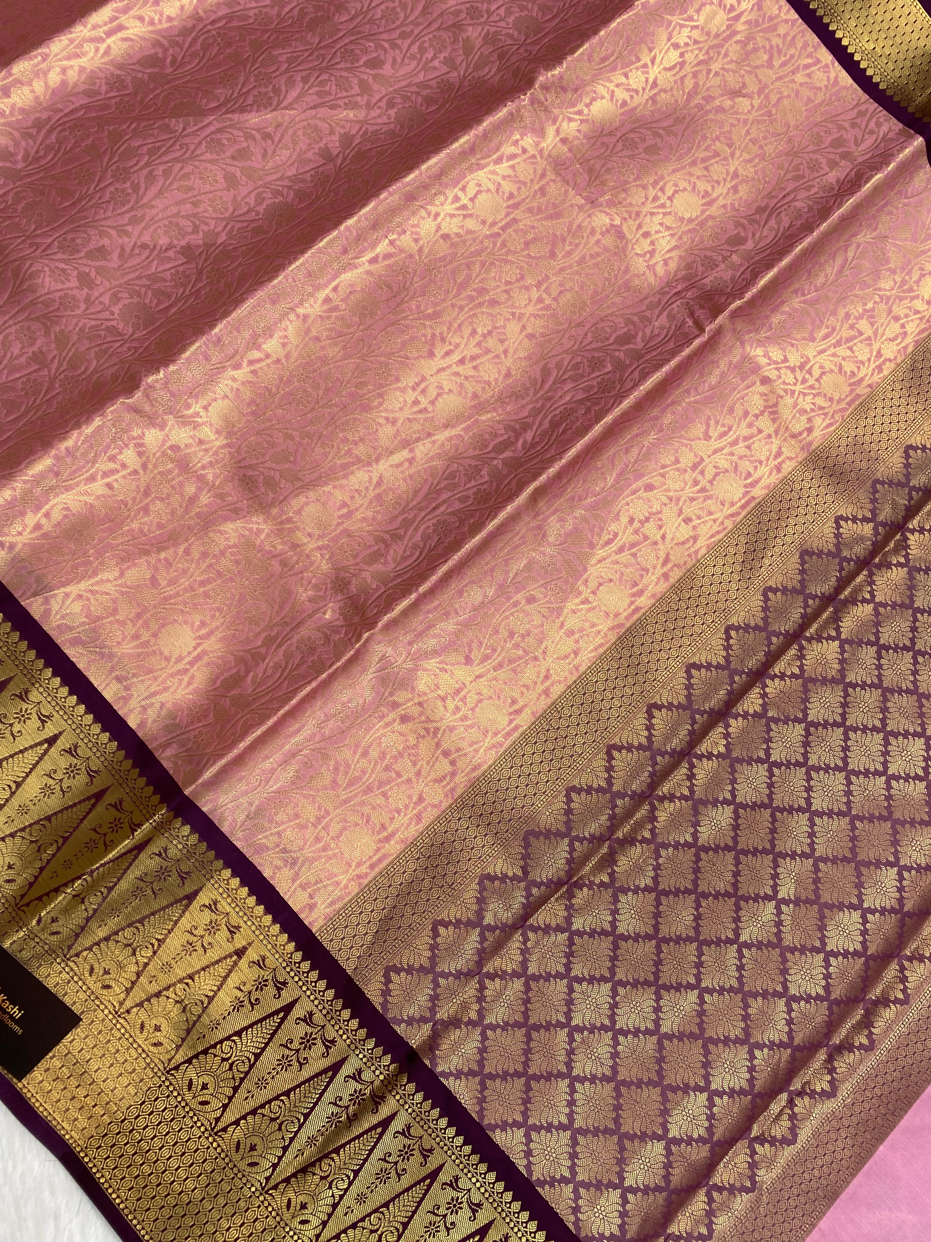 Pink kubera pattu Banarasi saree