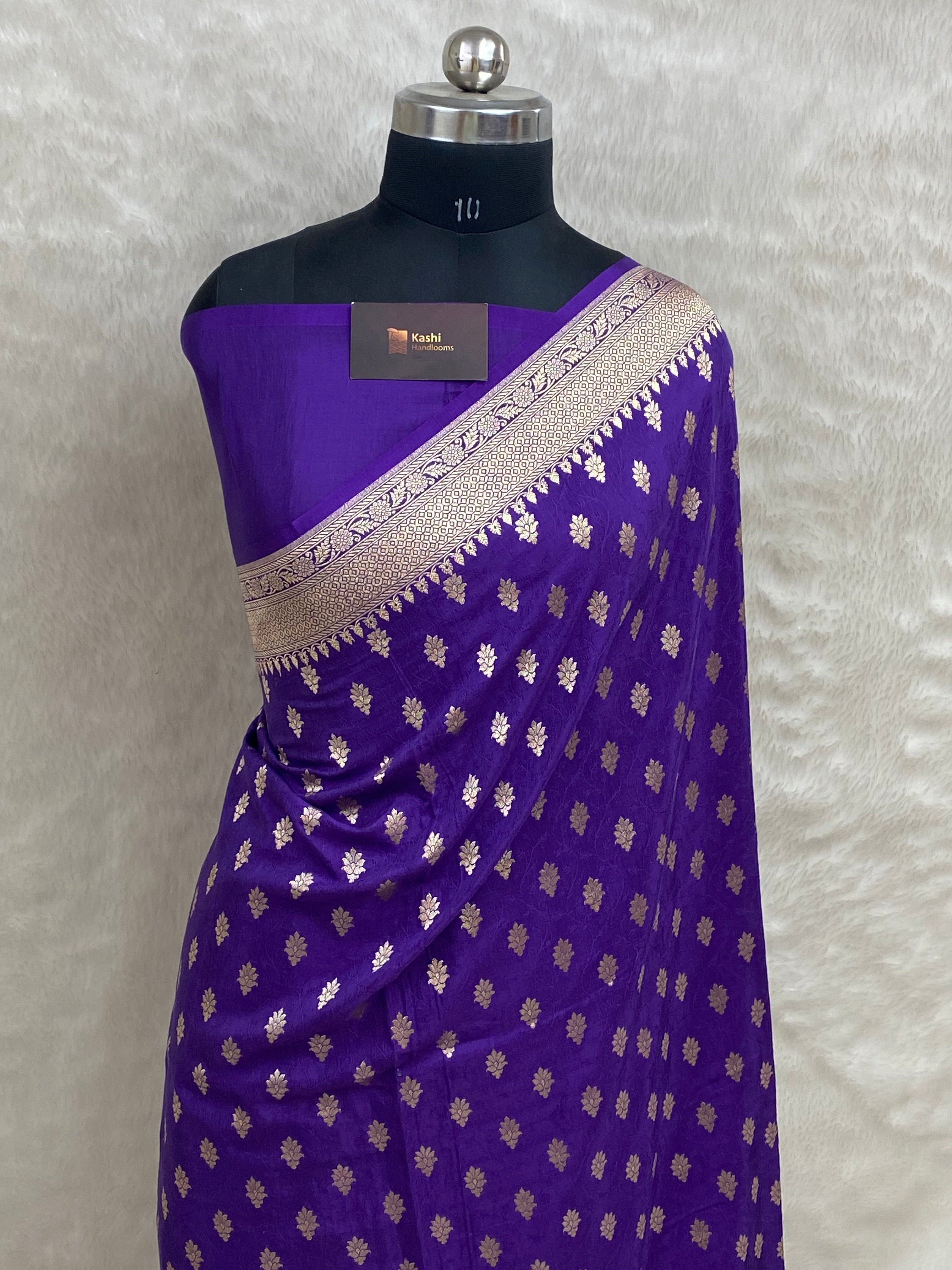 100% Pure Viscose Cotton Banarasi Saree