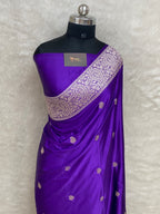 Purple Mashru Silk Banarasi Saree
