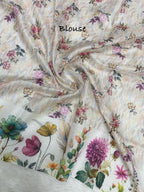 Semi silk digital print Banarasi saree
