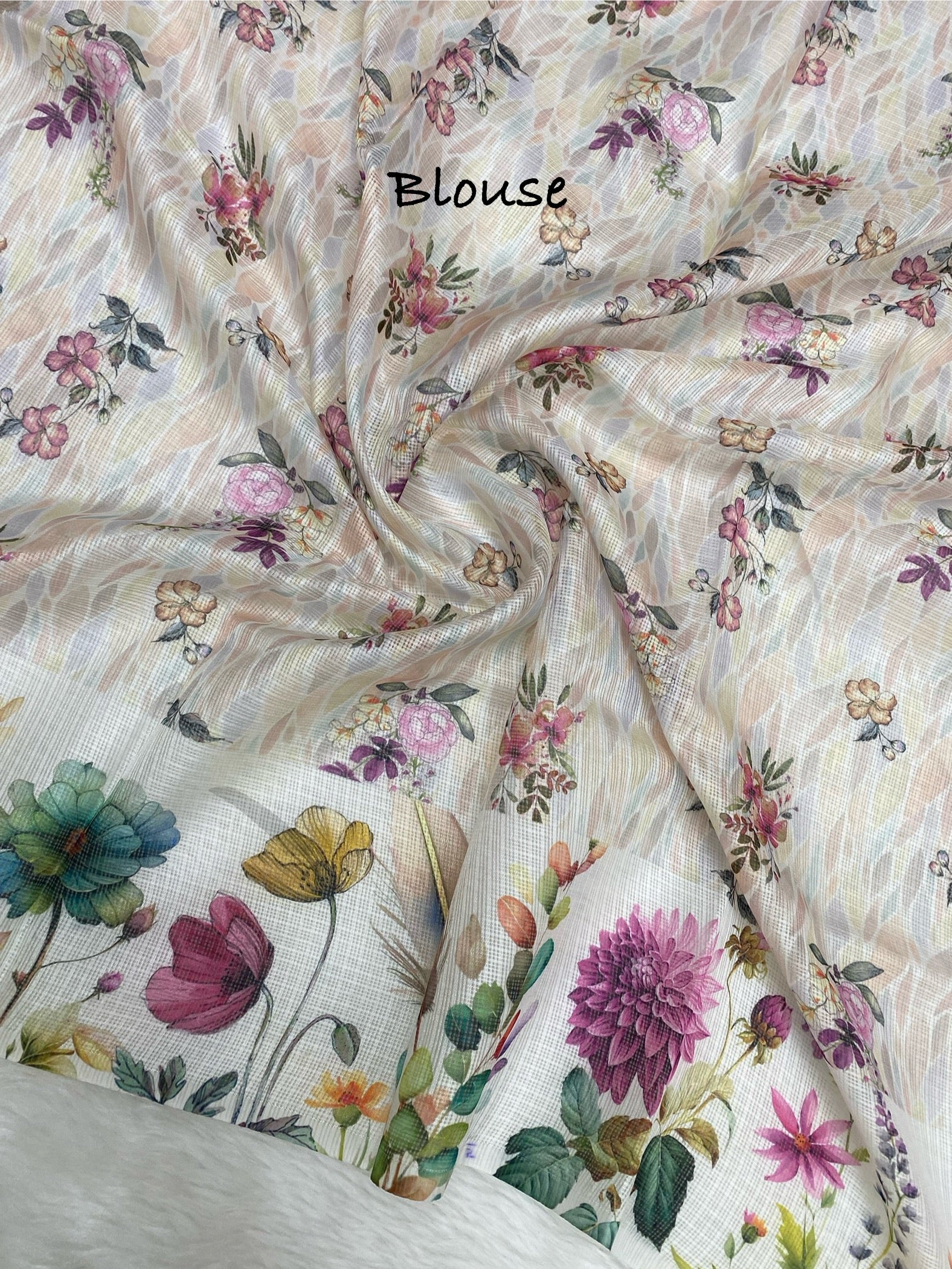 Semi silk digital print Banarasi saree