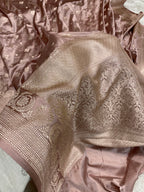 Light peach Mashru silk banarasi saree
