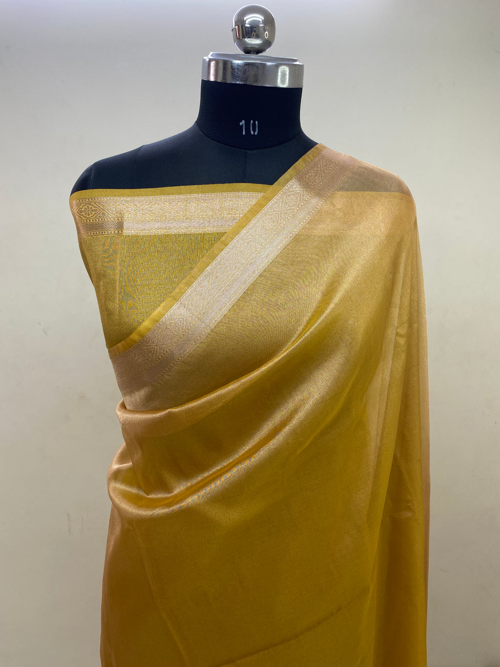 Lemon Yellow Tissue Silk Banarasi Saree