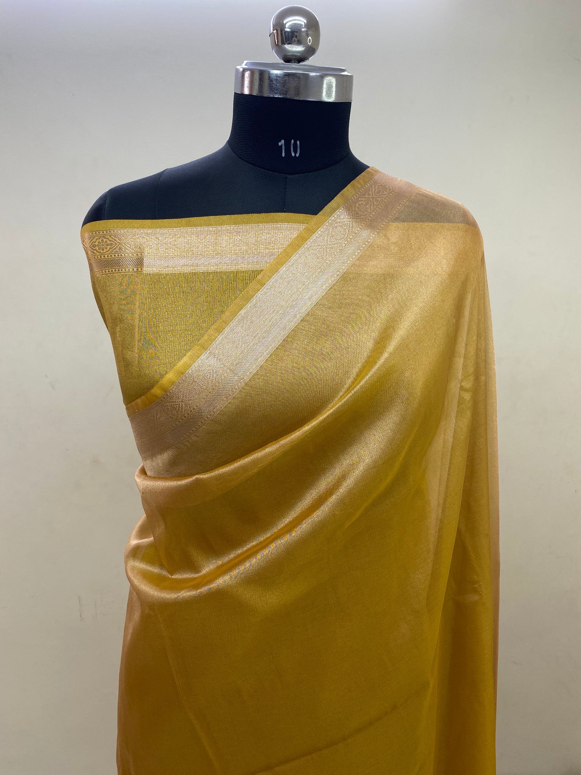 Lemon Yellow Tissue Silk Banarasi Saree